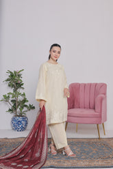 NSM Lawn 3pc (Stitched Embroidered)