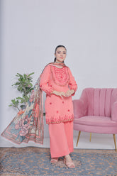 NSM Lawn 3pc (Stitched Embroidered)