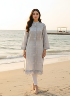 Sky Mist Cotton Chikan kari