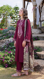 NSM 3 pcs Lawn Digital Embroidered (Stitched)