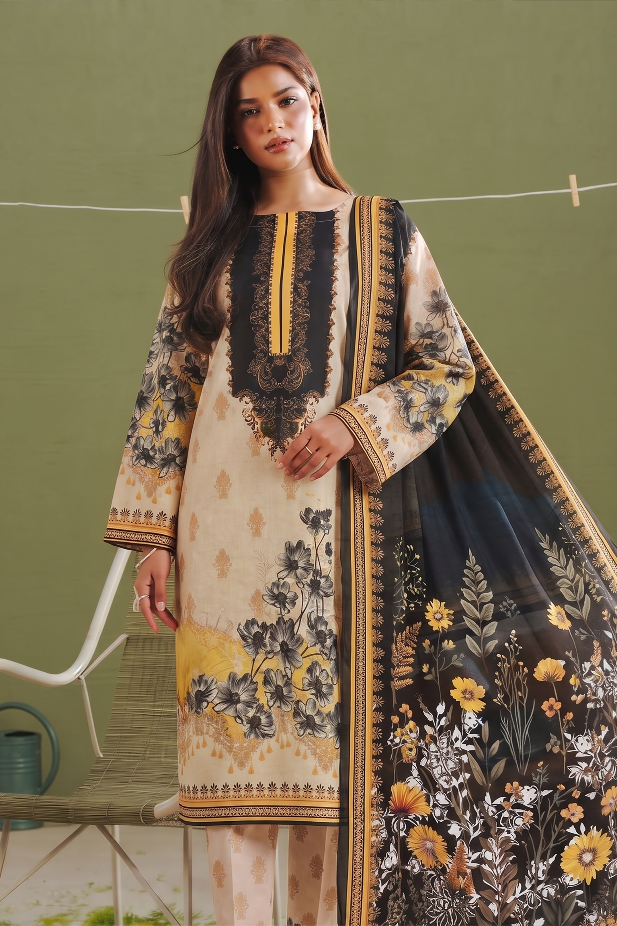 3Pcs Unstitched Suit (NSM Collection)