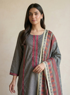 NSM 3 pcs Lawn Digital Embroidered