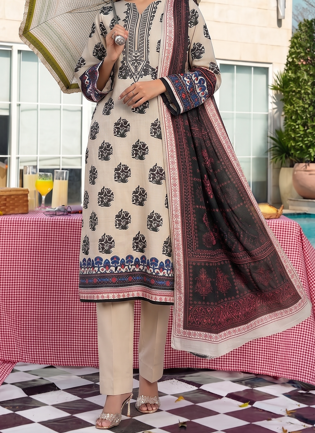 3Pcs Unstitched Suit (Andaaz Collection)