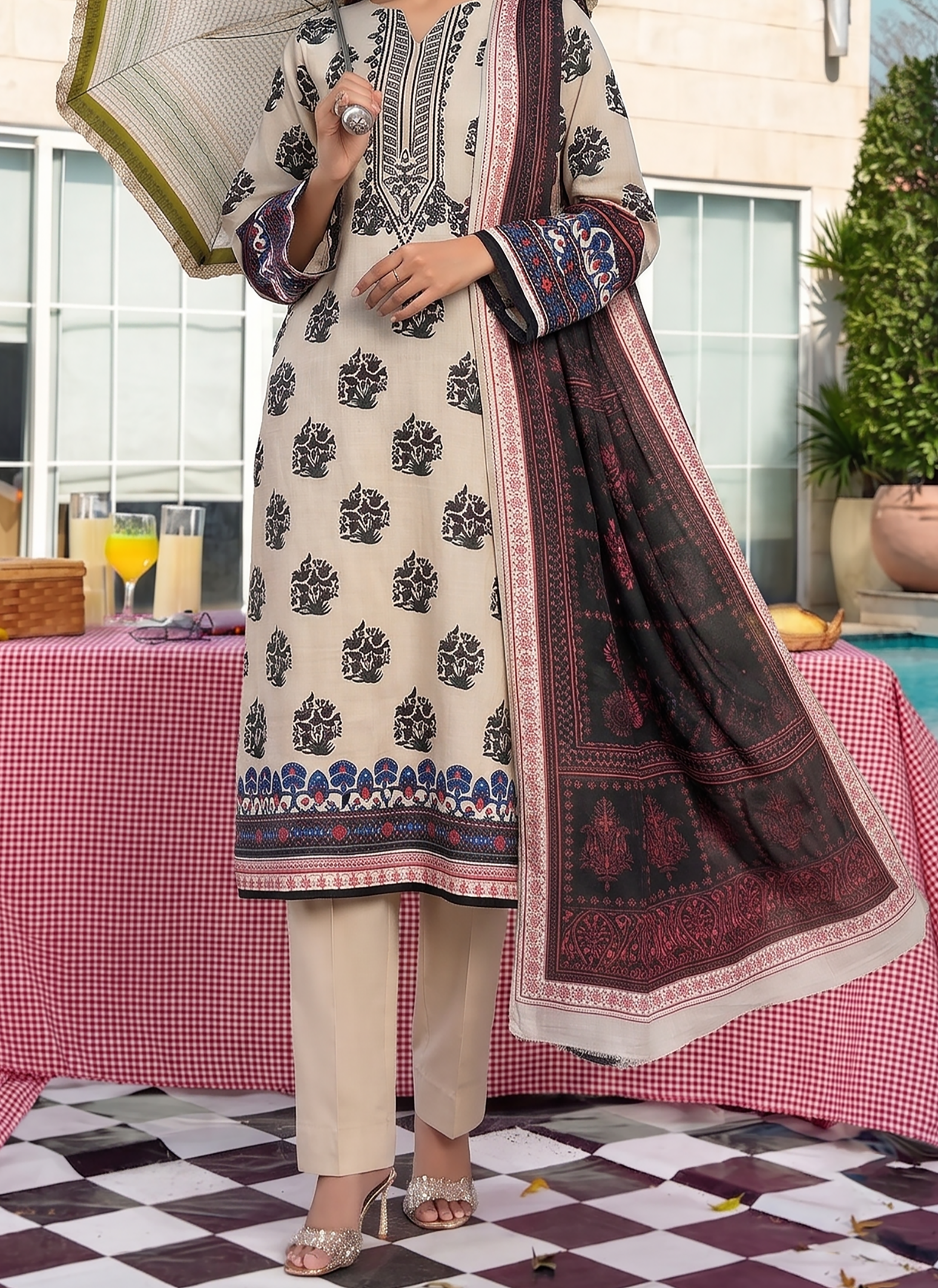 3Pcs Unstitched Suit (Andaaz Collection)