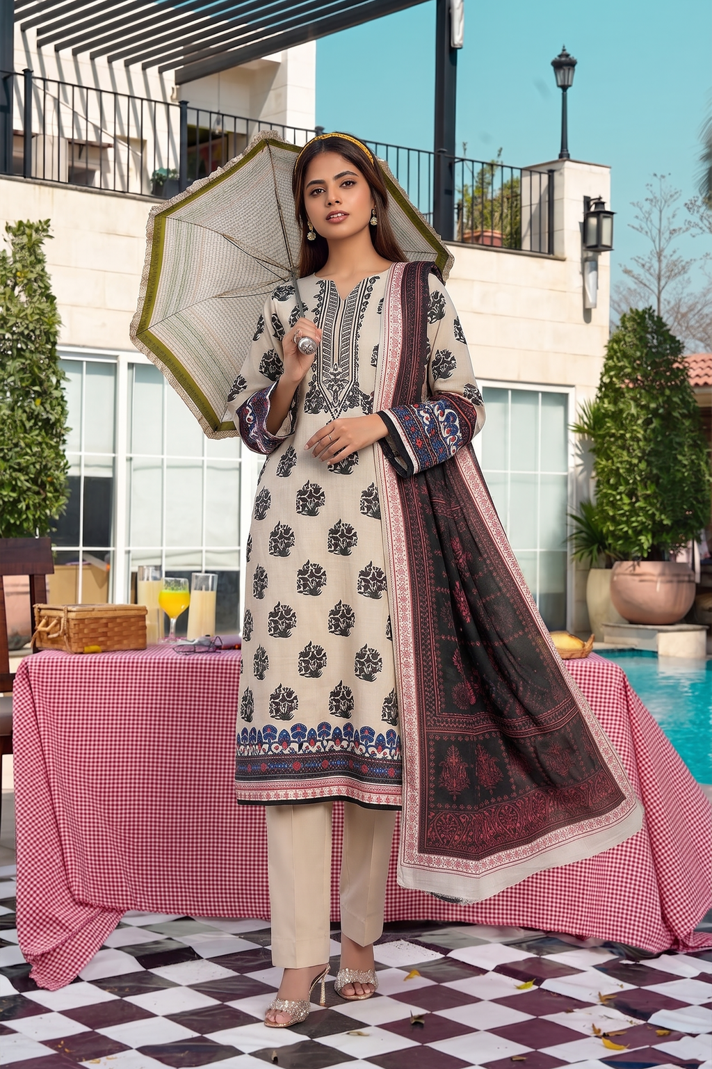 3Pcs Unstitched Suit (Andaaz Collection)