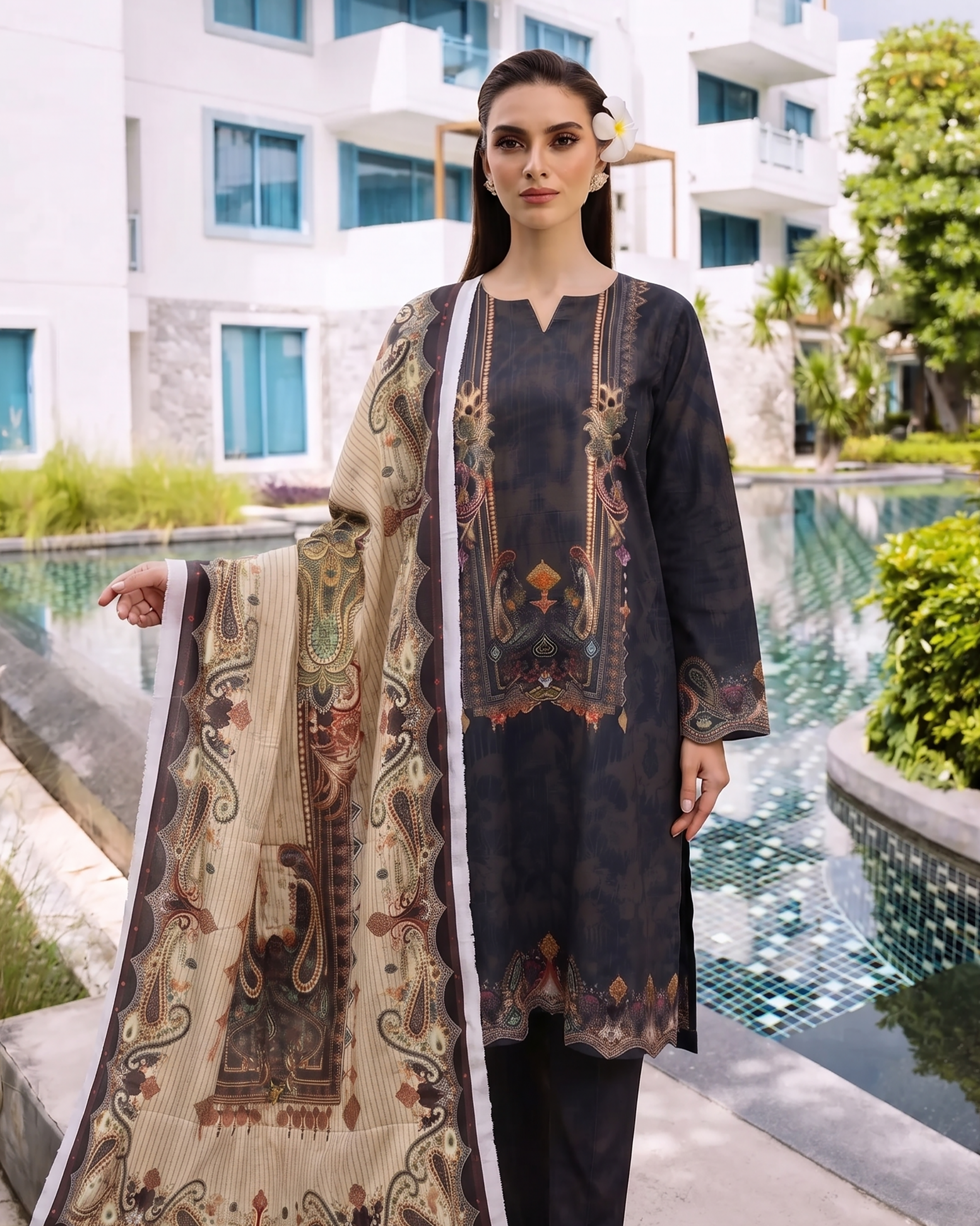 3Pcs Unstitched Suit (NSM Collection)