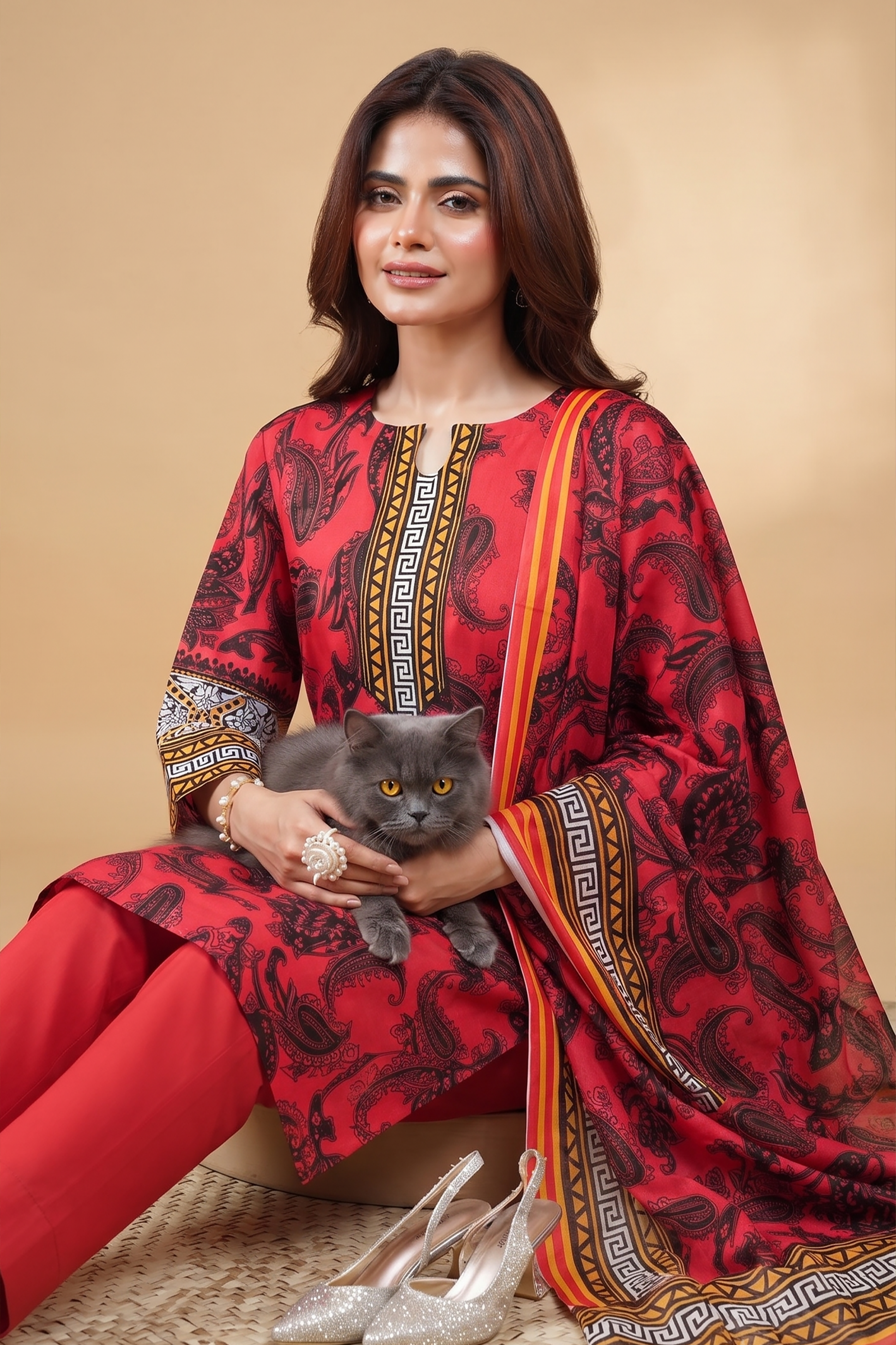 3Pcs Unstitched Suit (Andaaz Collection)