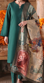 RTW 03 Pcs Printed Lawn Stitched Suit (Azaadi Collection)