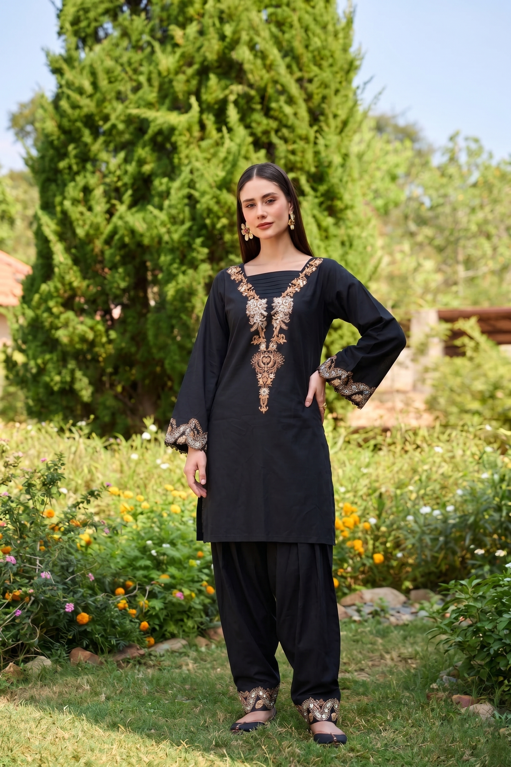 NSM 3 pcs Lawn Digital Embroidered (Stitched)