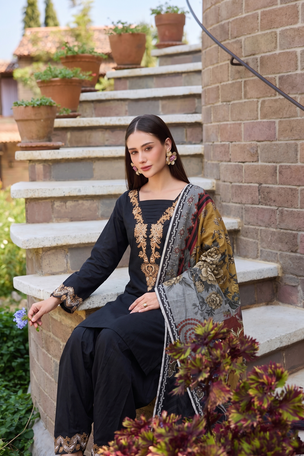 NSM 3 pcs Lawn Digital Embroidered (Stitched)