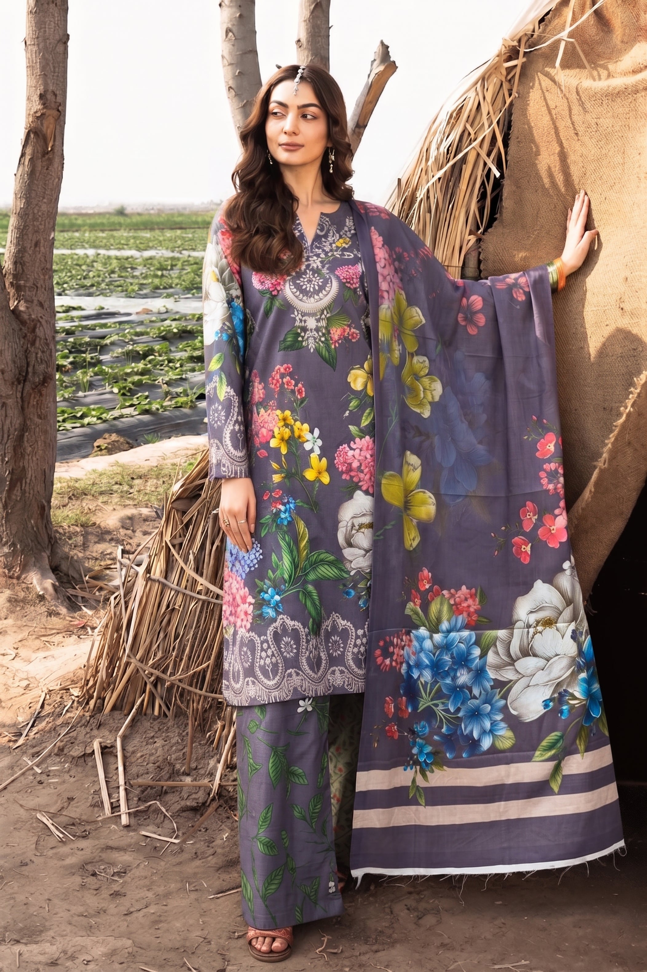3Pcs Unstitched Suit (Andaaz Collection)