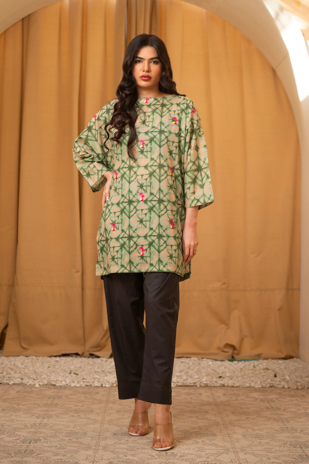 1 Piece Embroidered Cambric Kurti