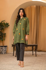 1 Piece Embroidered Cambric Kurti