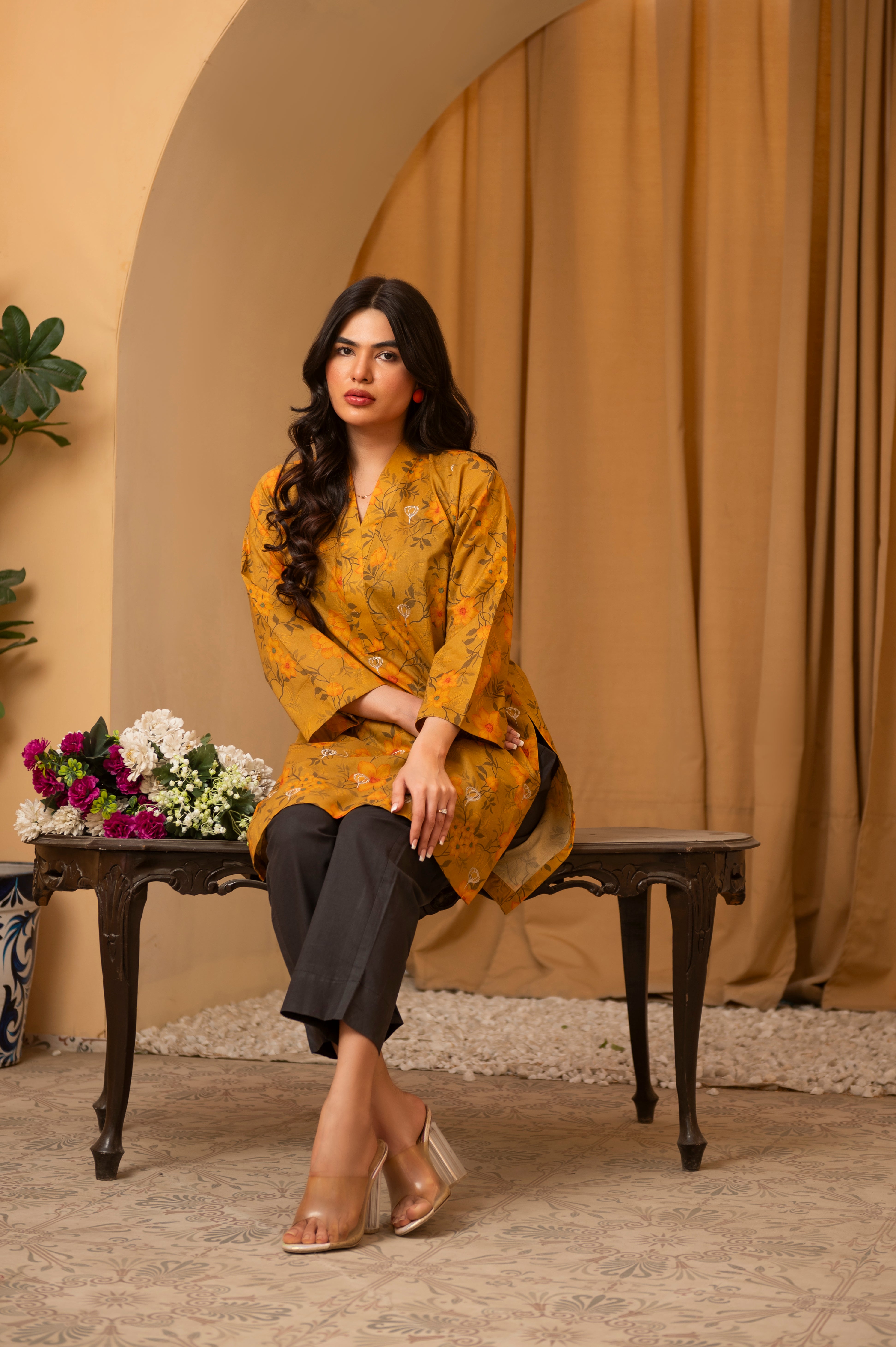 1 Piece Embroidered Cambric Kurti