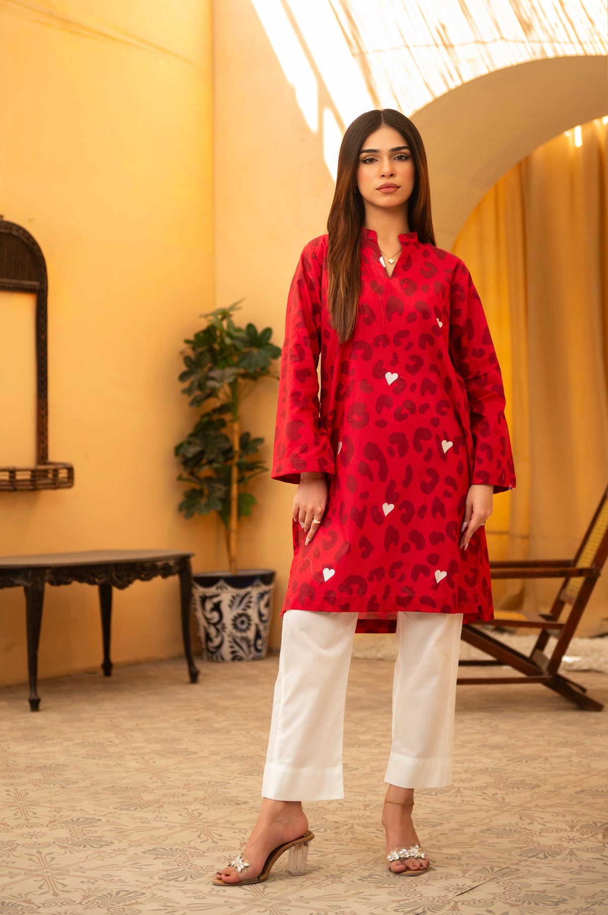 1 Piece Embroidered Cambric Kurti