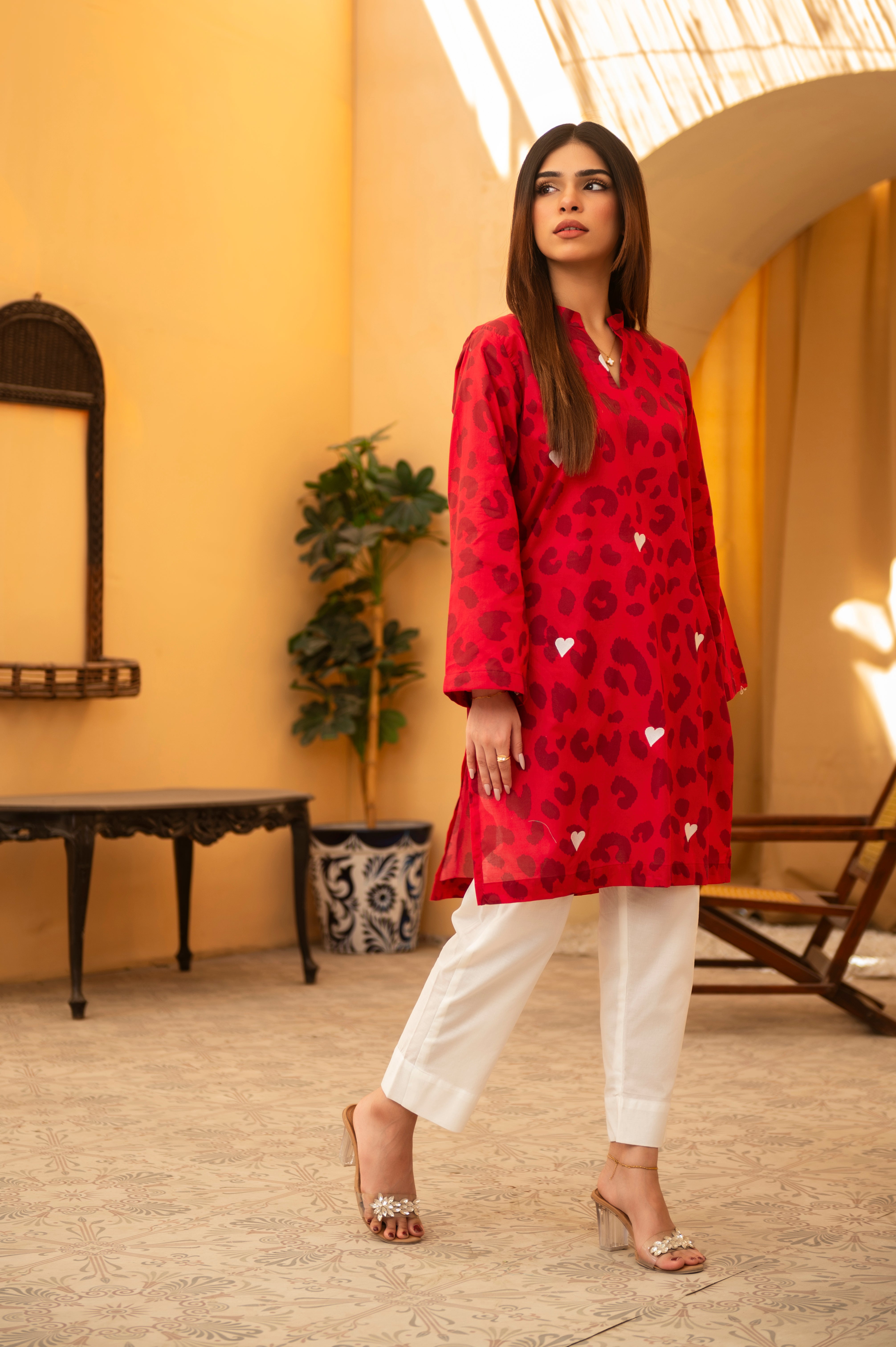 1 Piece Embroidered Cambric Kurti