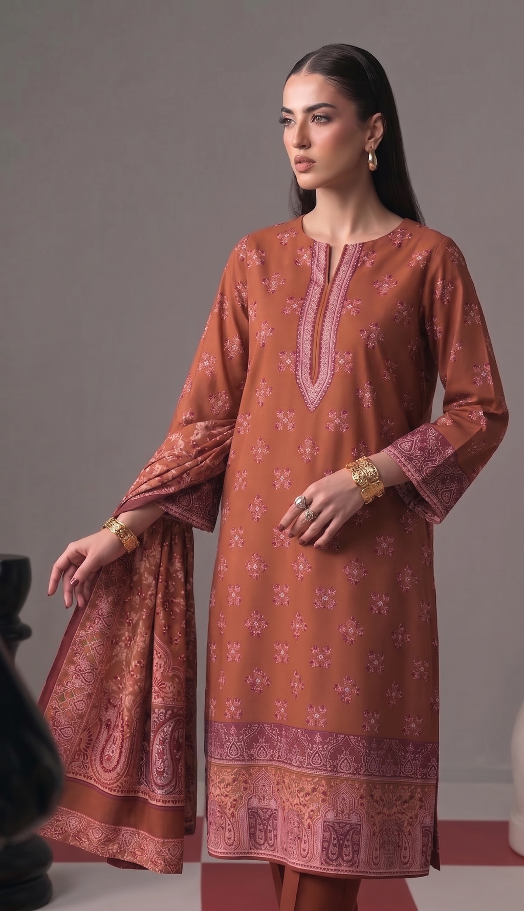 3pcs Stitched Suit (Andaaz collection)