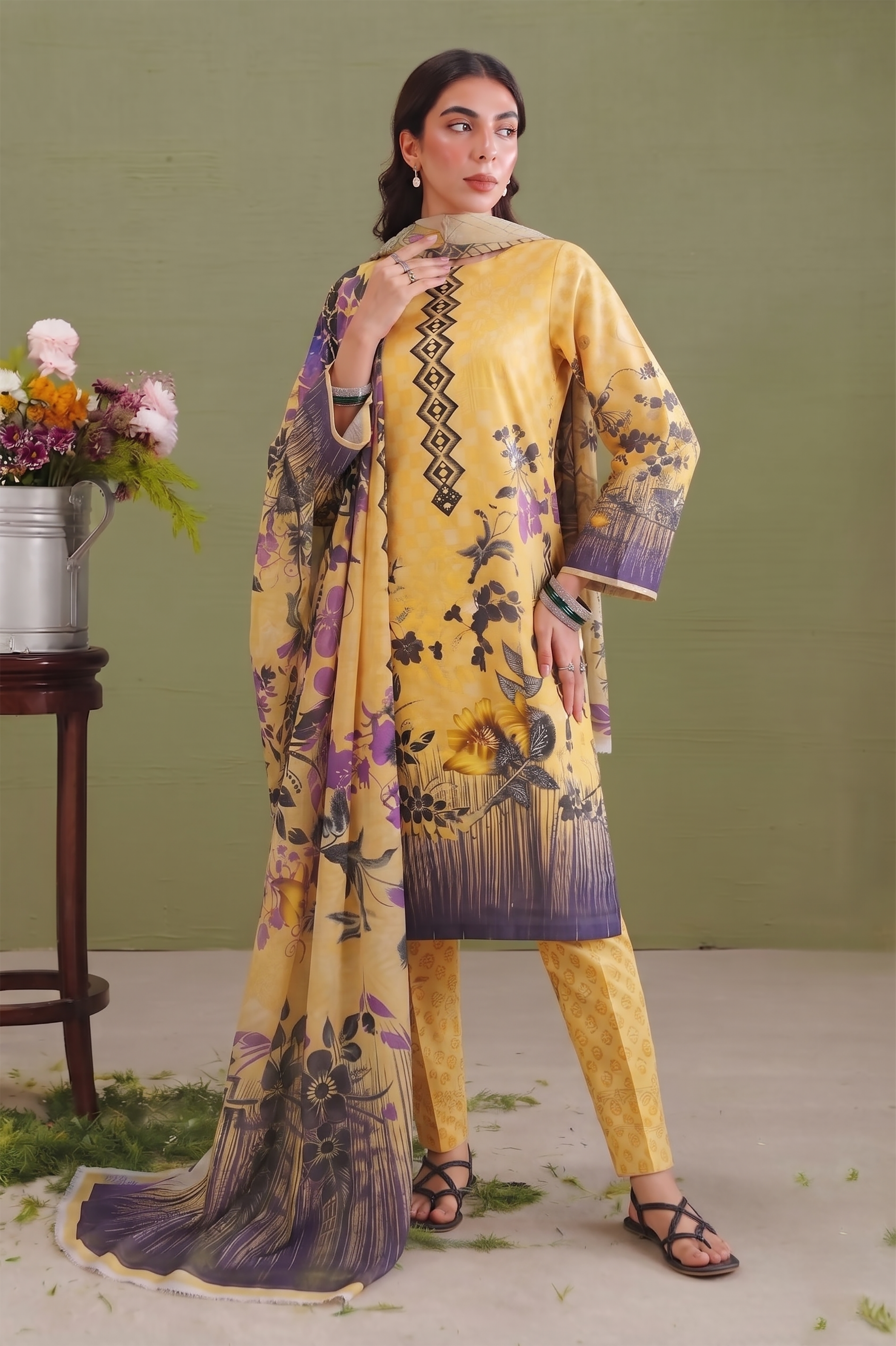 3Pcs Unstitched Suit (NSM Collection)