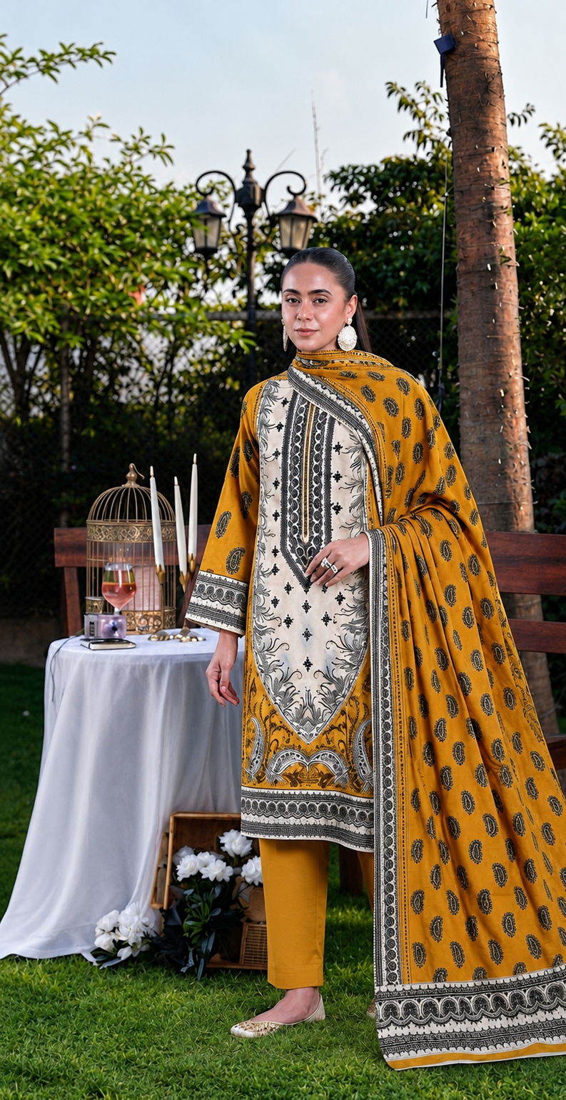 3Pcs Unstitched Suit (Andaaz Collection)