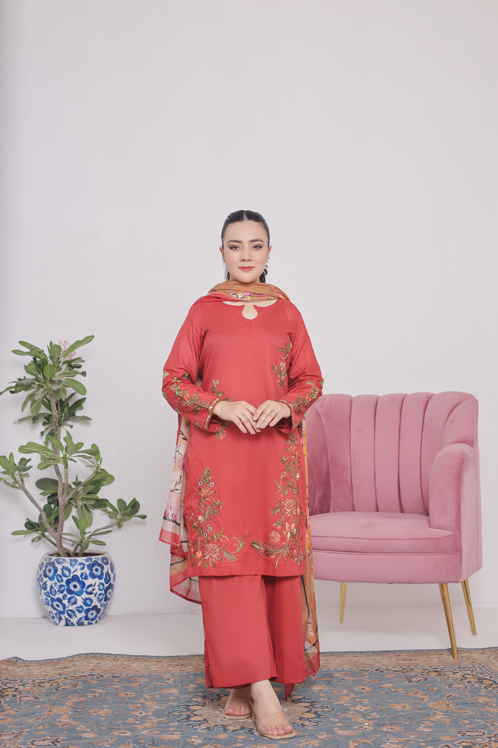 NSM Lawn 3pc (Stitched Embroidered)