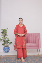 NSM Lawn 3pc (Stitched Embroidered)