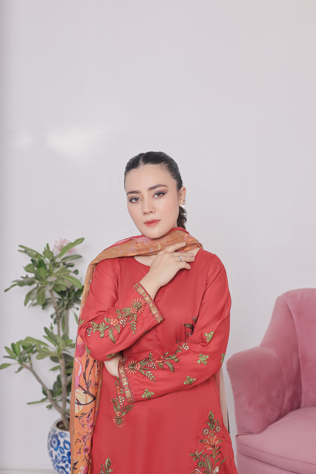 NSM Lawn 3pc (Stitched Embroidered)