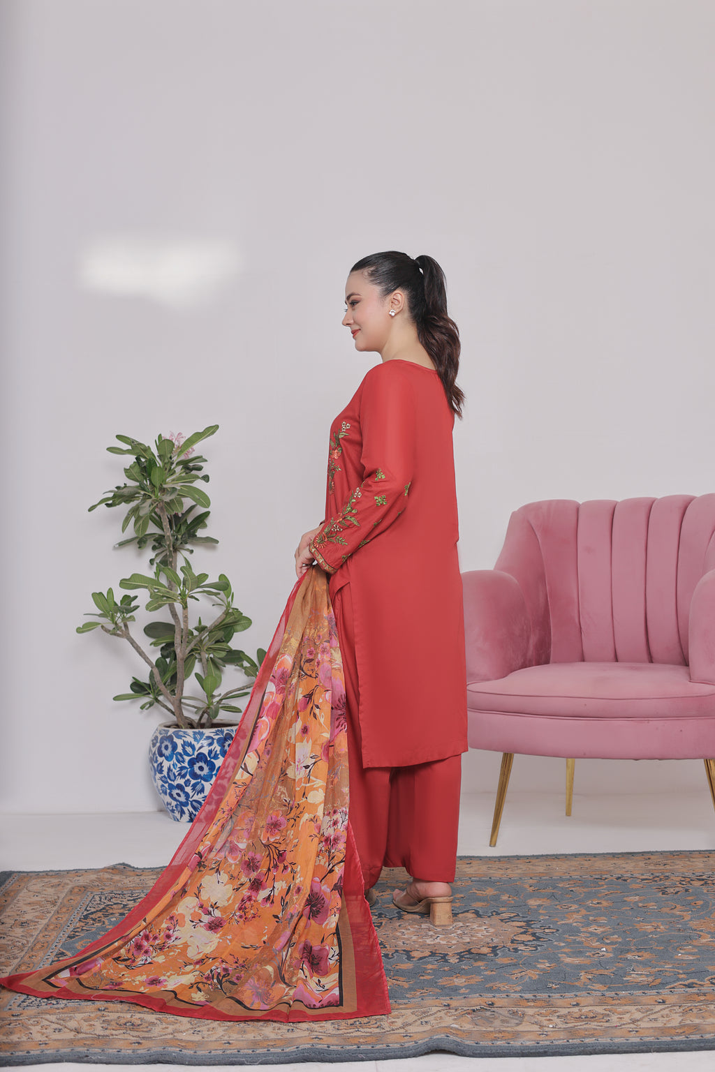 NSM Lawn 3pc (Stitched Embroidered)