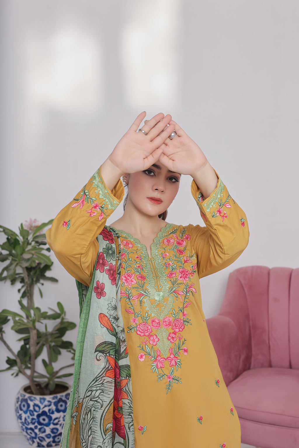 NSM Lawn 3pc (Stitched Embroidered)
