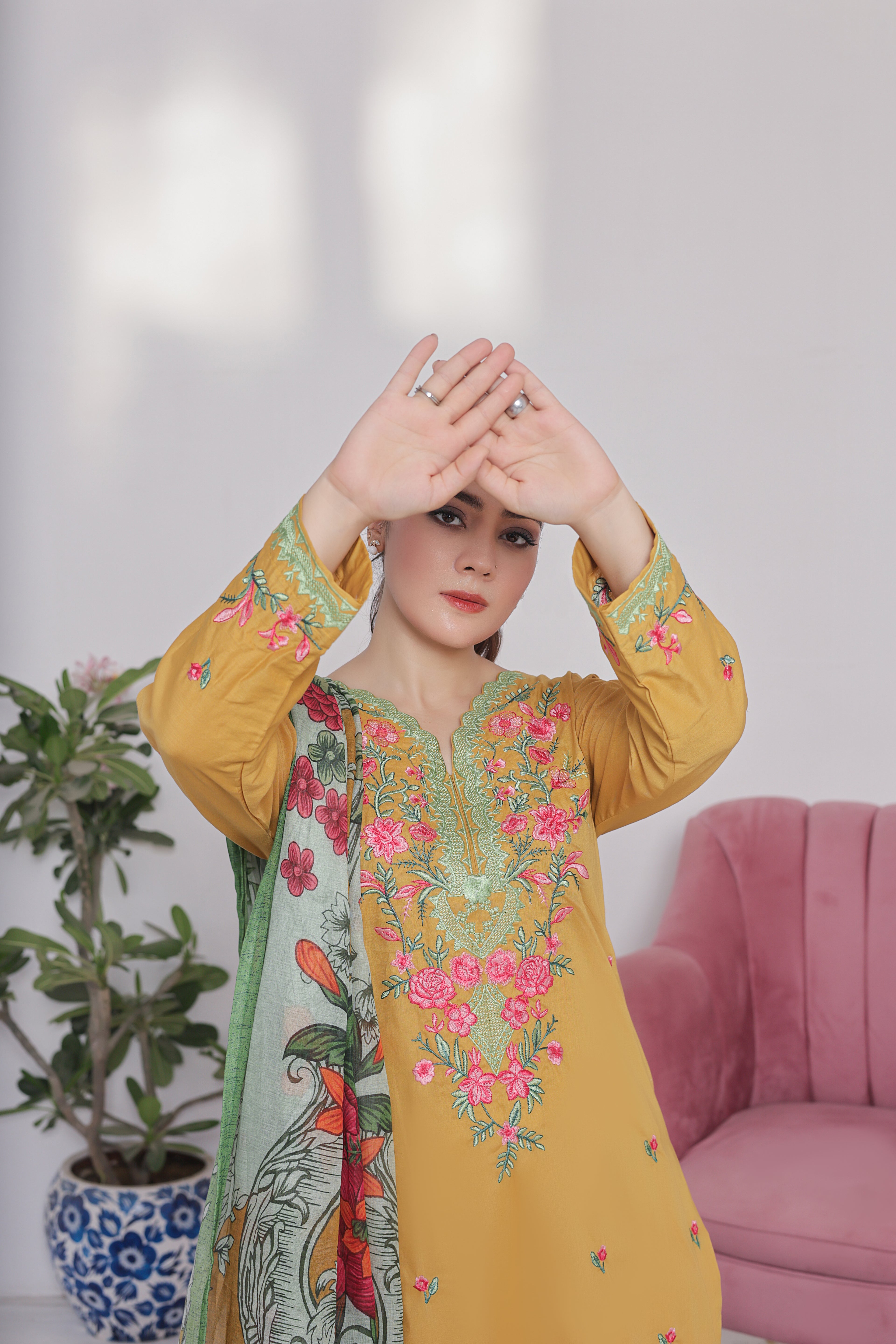 NSM Lawn 3pc (Stitched Embroidered)