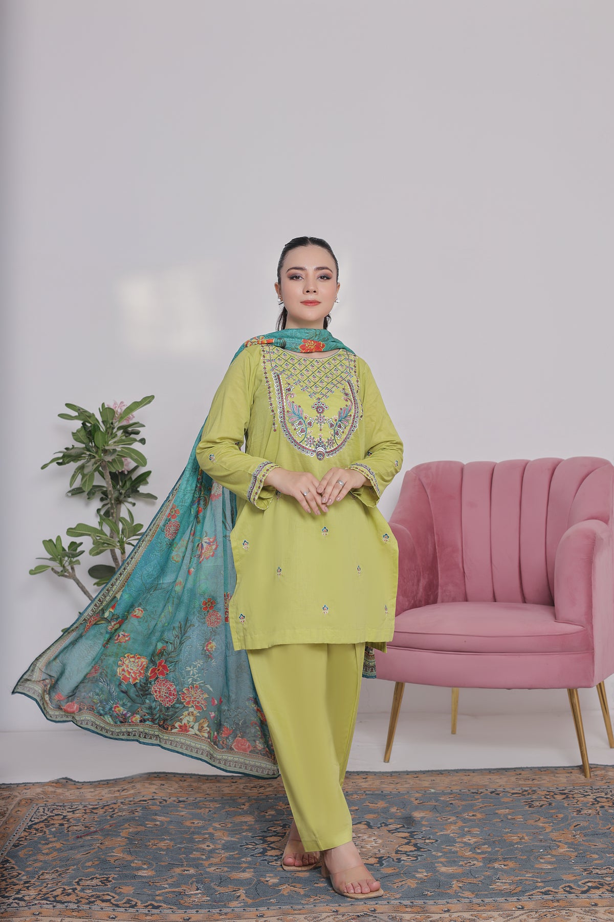NSM Lawn 3pc (Stitched Embroidered)