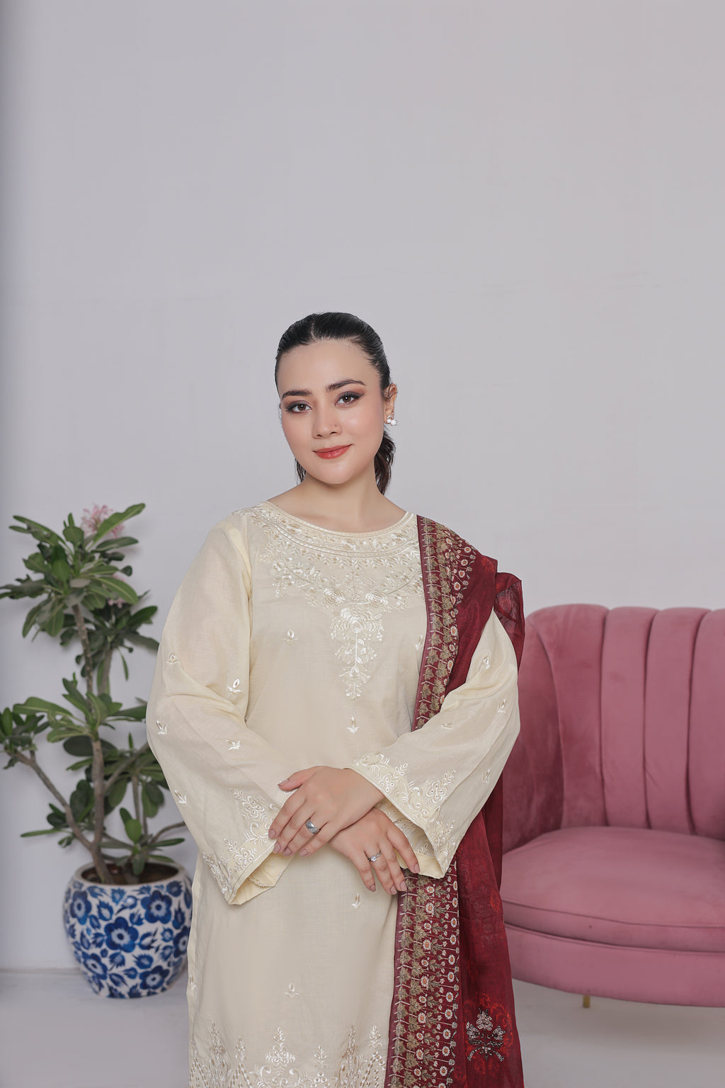 NSM Lawn 3pc (Stitched Embroidered)