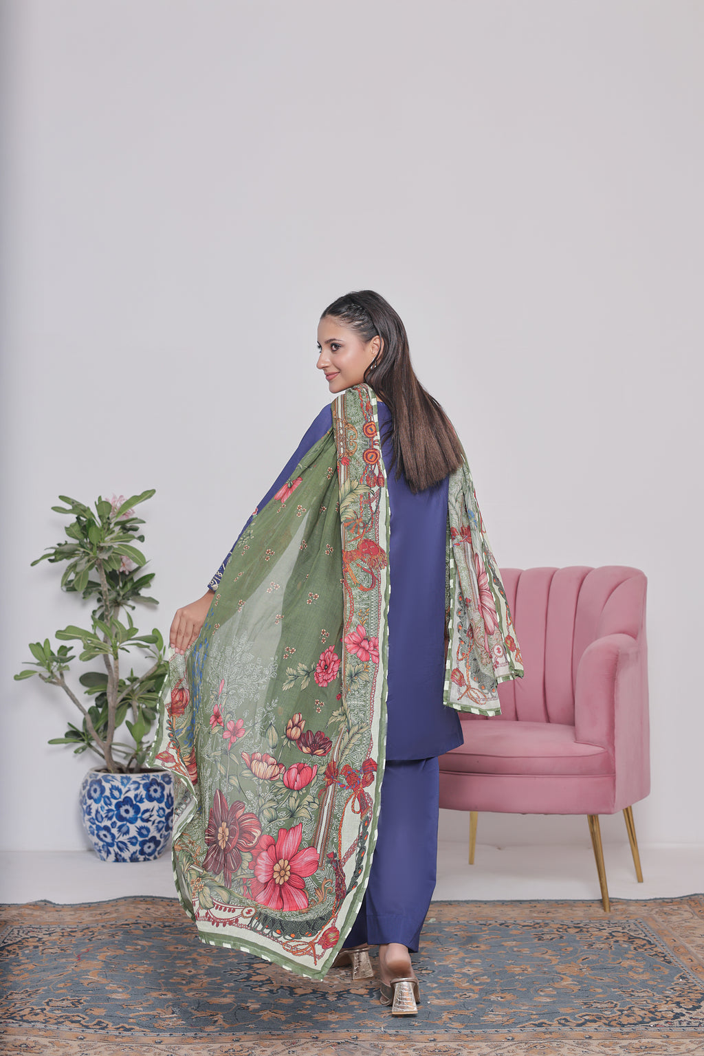 NSM Lawn 3pc (Stitched Embroidered)