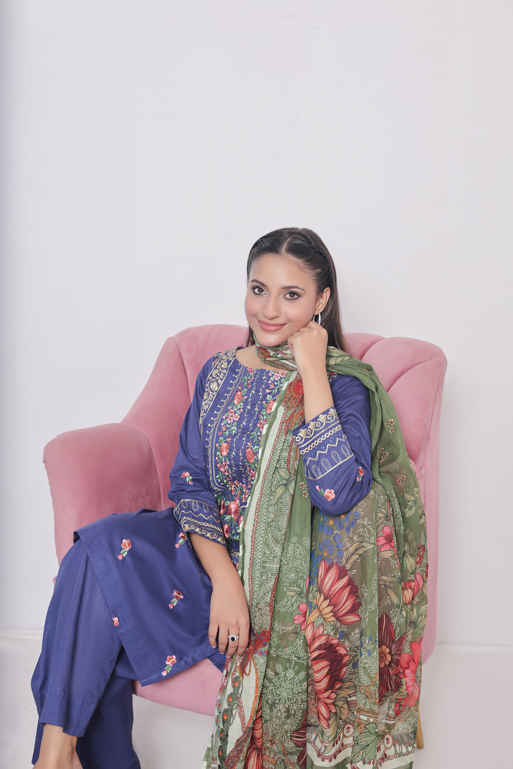 NSM Lawn 3pc (Stitched Embroidered)