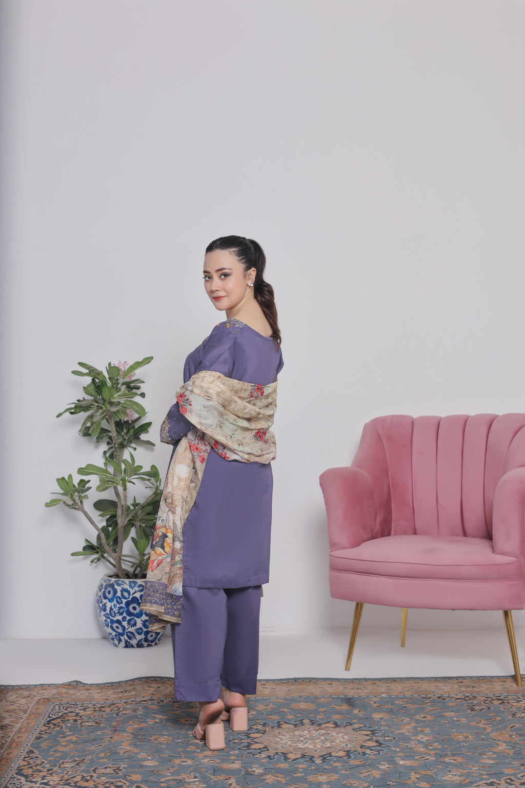 NSM Lawn 3pc (Stitched Embroidered)