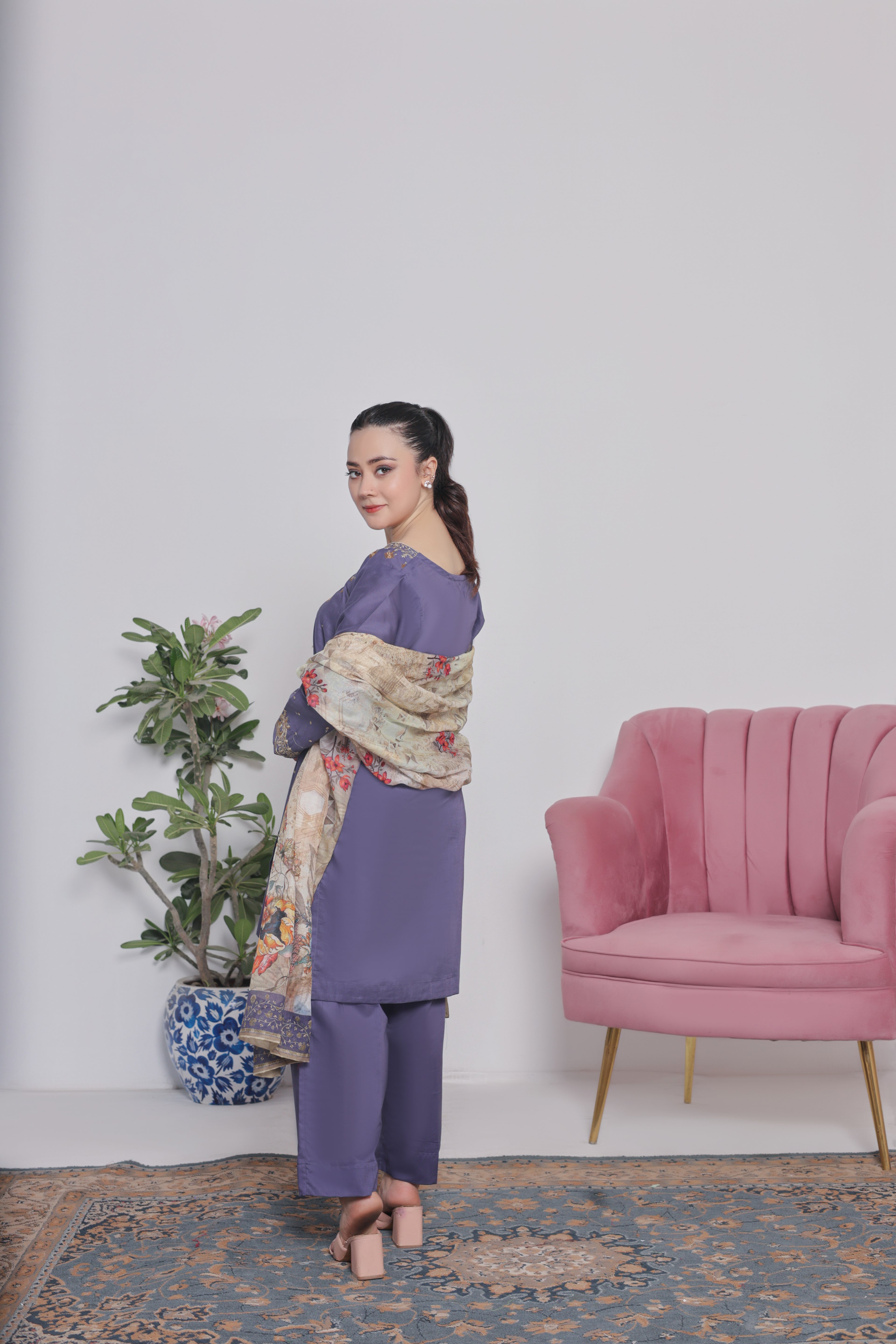 NSM Lawn 3pc (Stitched Embroidered)