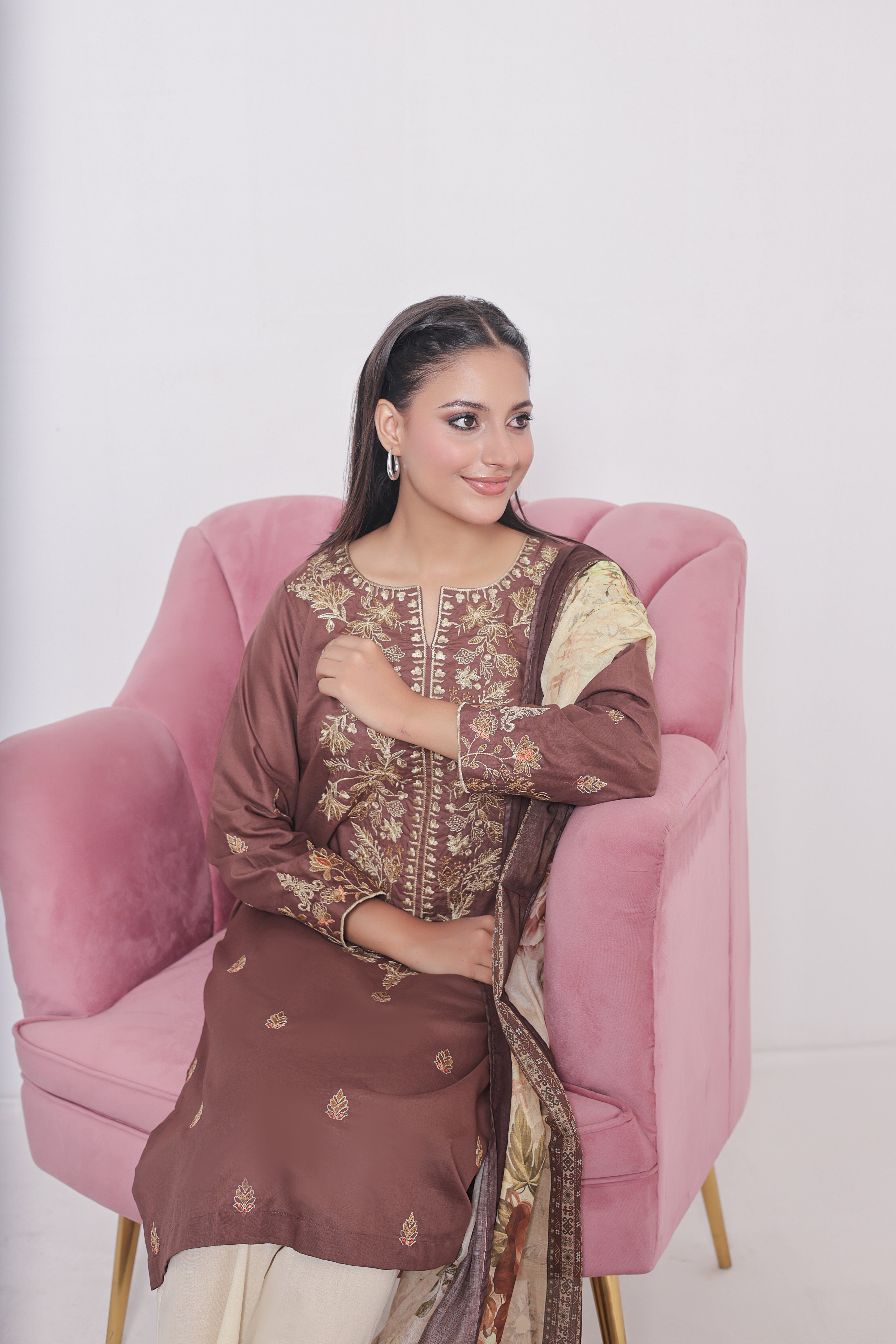 NSM Lawn 3pc (Stitched Embroidered)